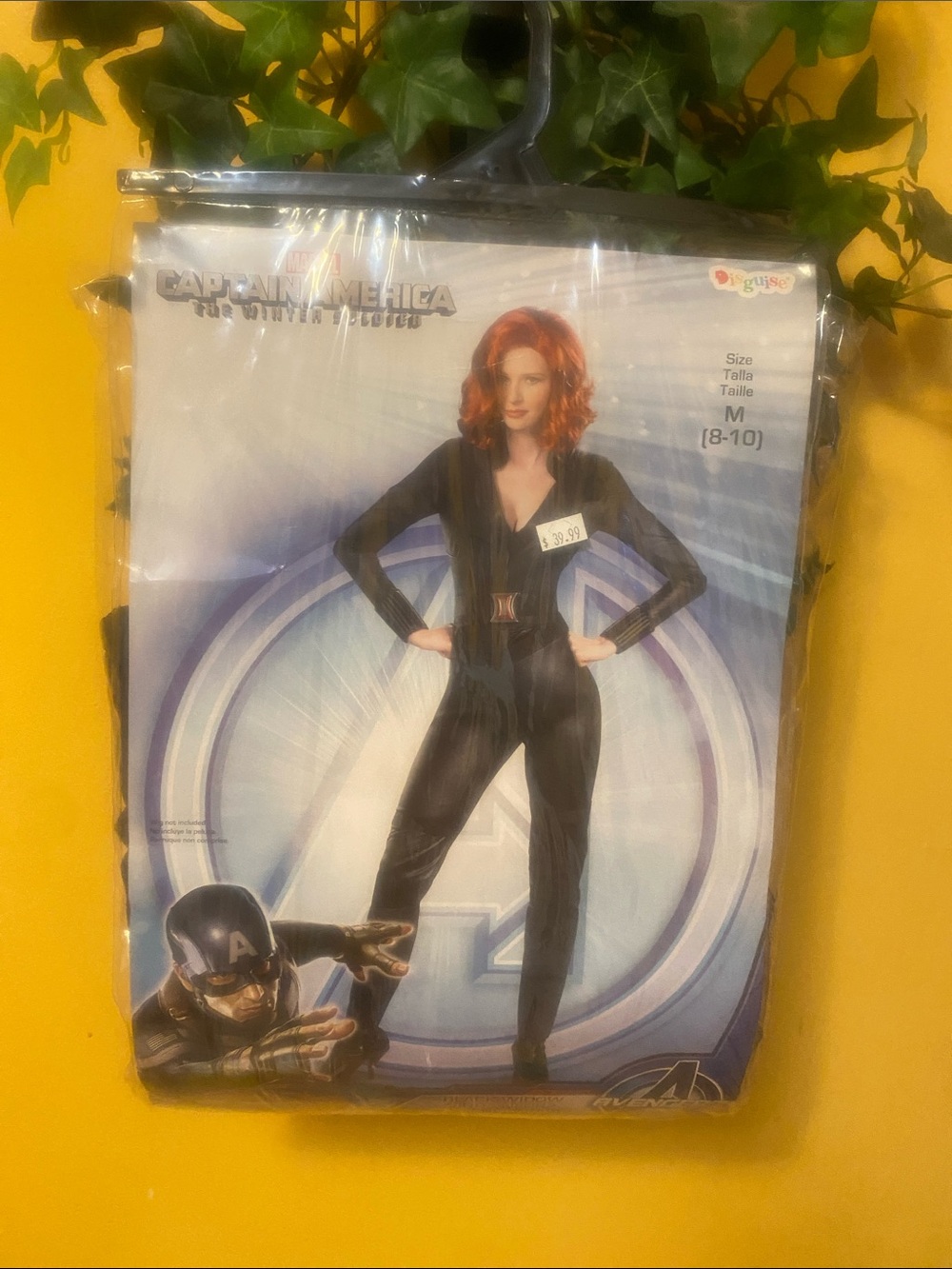 Marvel Black Women’s Jumpsuit with Red Hair Accent